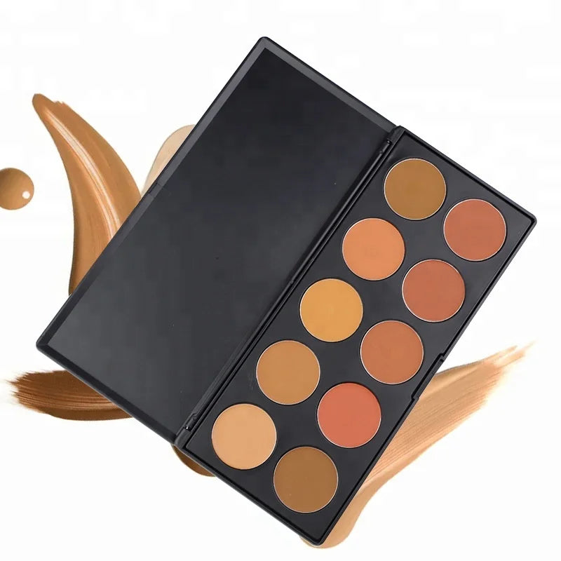 12 Colors Concealer Palette – Cream Base Matte Foundation & Contour Kit | Full Coverage Professional Makeup Palette