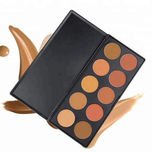 12 Colors Concealer Palette – Cream Base Matte Foundation & Contour Kit | Full Coverage Professional Makeup Palette