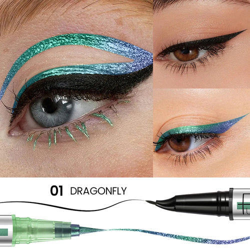 Waterproof 2-in-1 Chameleon Eyeliner Pen – Smooth, Long-Lasting & Non-Fading Black Eyeliner