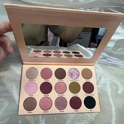 High Pigmented DIY Makeup Eyeshadow Palette – Nude Matte & Glitter Colors | Long-Lasting Blendable Eye Shadow Set
