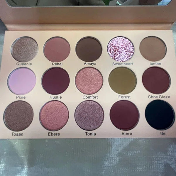High Pigmented DIY Makeup Eyeshadow Palette – Nude Matte & Glitter Colors | Long-Lasting Blendable Eye Shadow Set