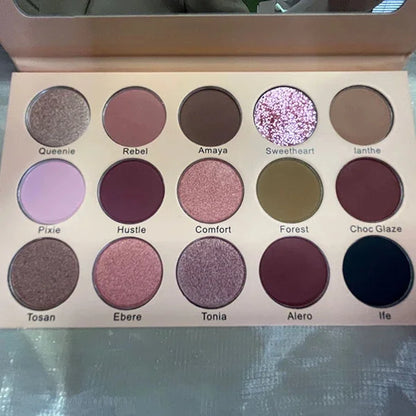 High Pigmented DIY Makeup Eyeshadow Palette – Nude Matte & Glitter Colors | Long-Lasting Blendable Eye Shadow Set