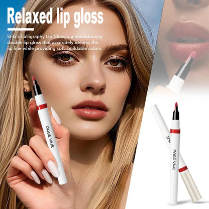 2-in-1 Long Lasting Smudge-Proof Creamy Retractable Lip Liner & Lip Gloss | Waterproof | Vegan & Organic