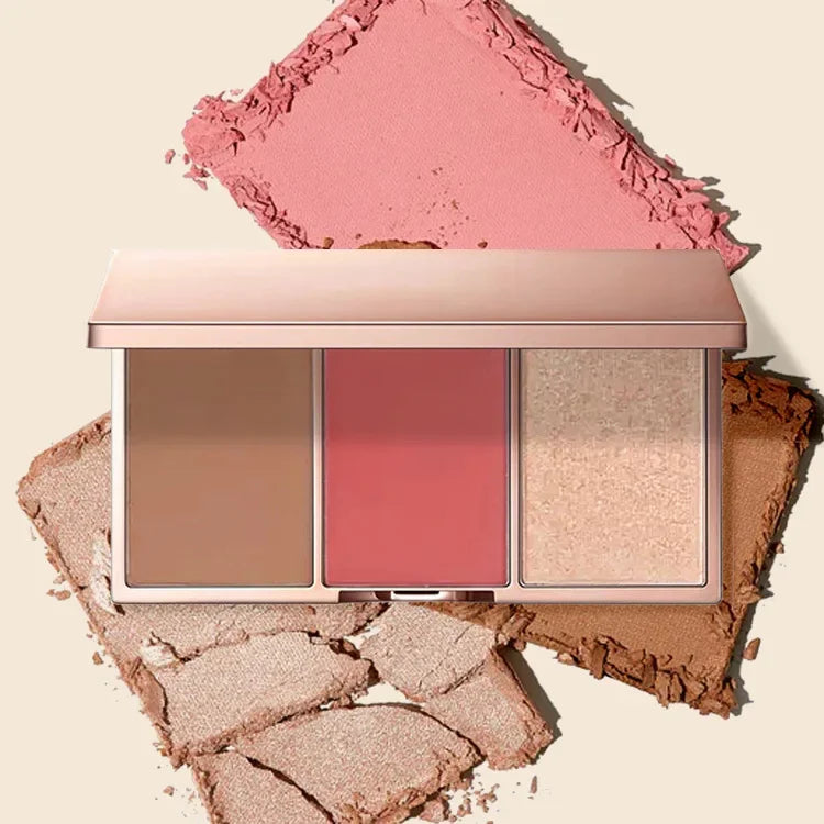 Glow & Blush 2-in-1 Face Makeup Palette | Radiant Highlighter & Blush Set