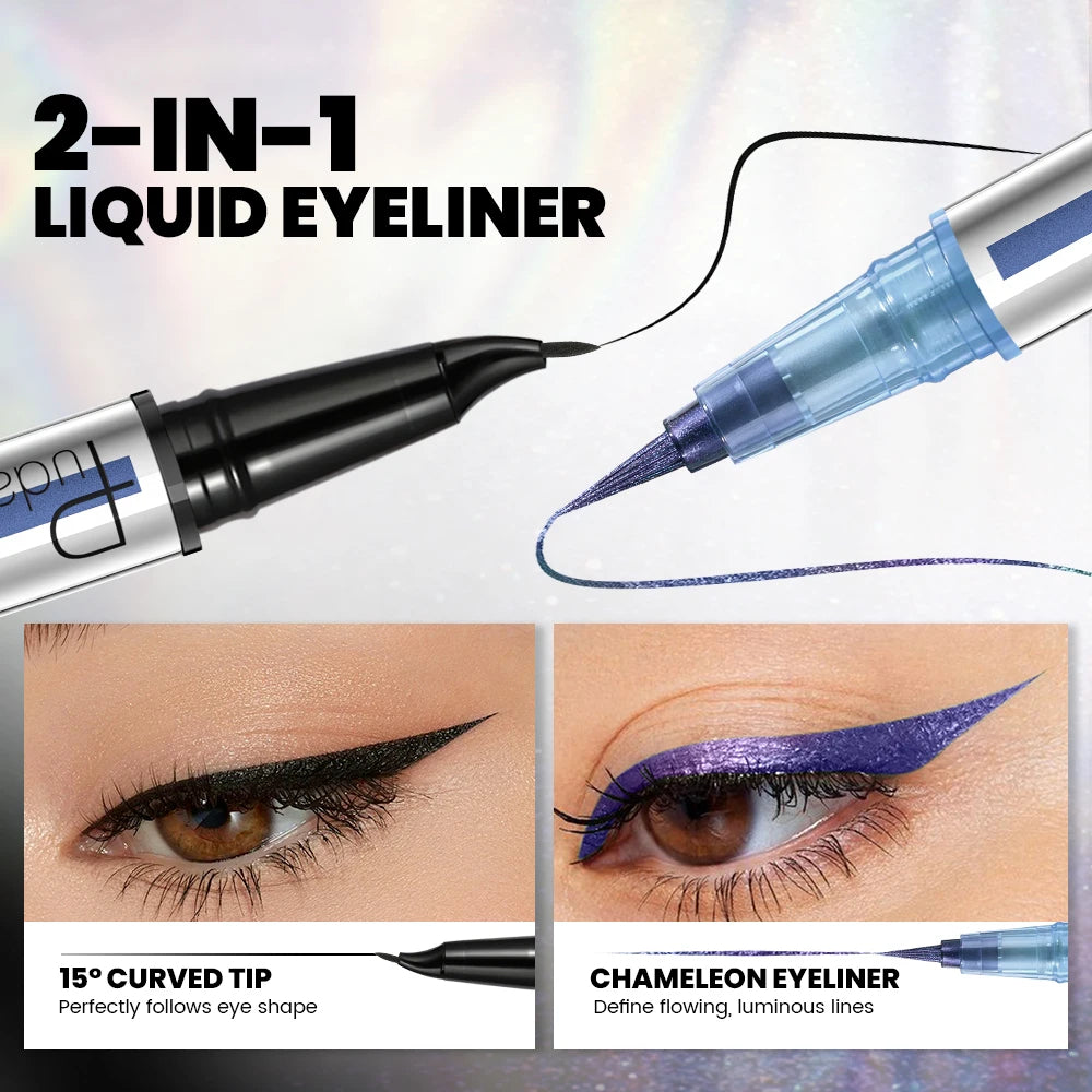 Waterproof 2-in-1 Chameleon Eyeliner Pen – Smooth, Long-Lasting & Non-Fading Black Eyeliner