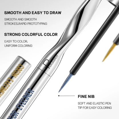 Quick-Dry Waterproof Multichrome Liquid Eyeliner Pen | Long-Lasting Sweat-Proof Precision Eye Liner