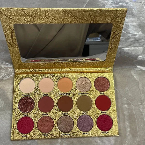 High Pigmented DIY Makeup Eyeshadow Palette – Nude Matte & Glitter Colors | Long-Lasting Blendable Eye Shadow Set