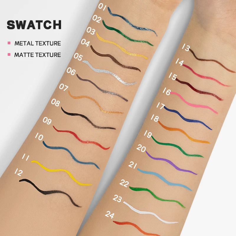 Quick-Dry Waterproof Multichrome Liquid Eyeliner Pen | Long-Lasting Sweat-Proof Precision Eye Liner