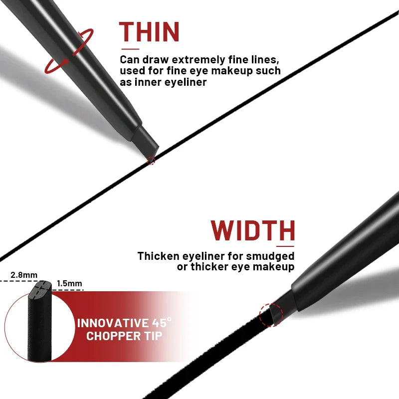 Waterproof Sweat-Proof Long-Lasting Matte Eyeliner Pencil | Smooth Non-Fading | Cruelty-Free Vegan Eye Liner