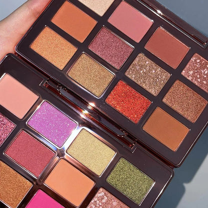 Shimmer & Matte High-Pigment Eyeshadow Palette – Long-Lasting Blendable Makeup Palette