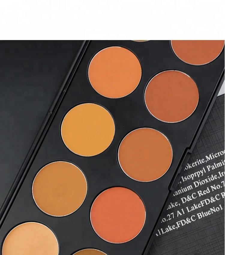 12 Colors Concealer Palette – Cream Base Matte Foundation & Contour Kit | Full Coverage Professional Makeup Palette