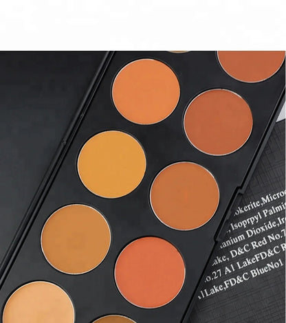 12 Colors Concealer Palette – Cream Base Matte Foundation & Contour Kit | Full Coverage Professional Makeup Palette