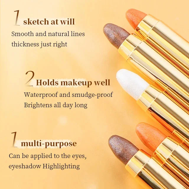 Single Shimmer Makeup Eyeshadow Stick – Long-Lasting Waterproof Glow