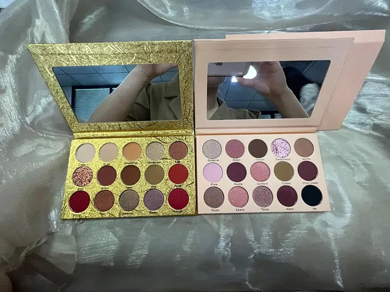 High Pigmented DIY Makeup Eyeshadow Palette – Nude Matte & Glitter Colors | Long-Lasting Blendable Eye Shadow Set
