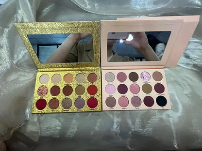 High Pigmented DIY Makeup Eyeshadow Palette – Nude Matte & Glitter Colors | Long-Lasting Blendable Eye Shadow Set