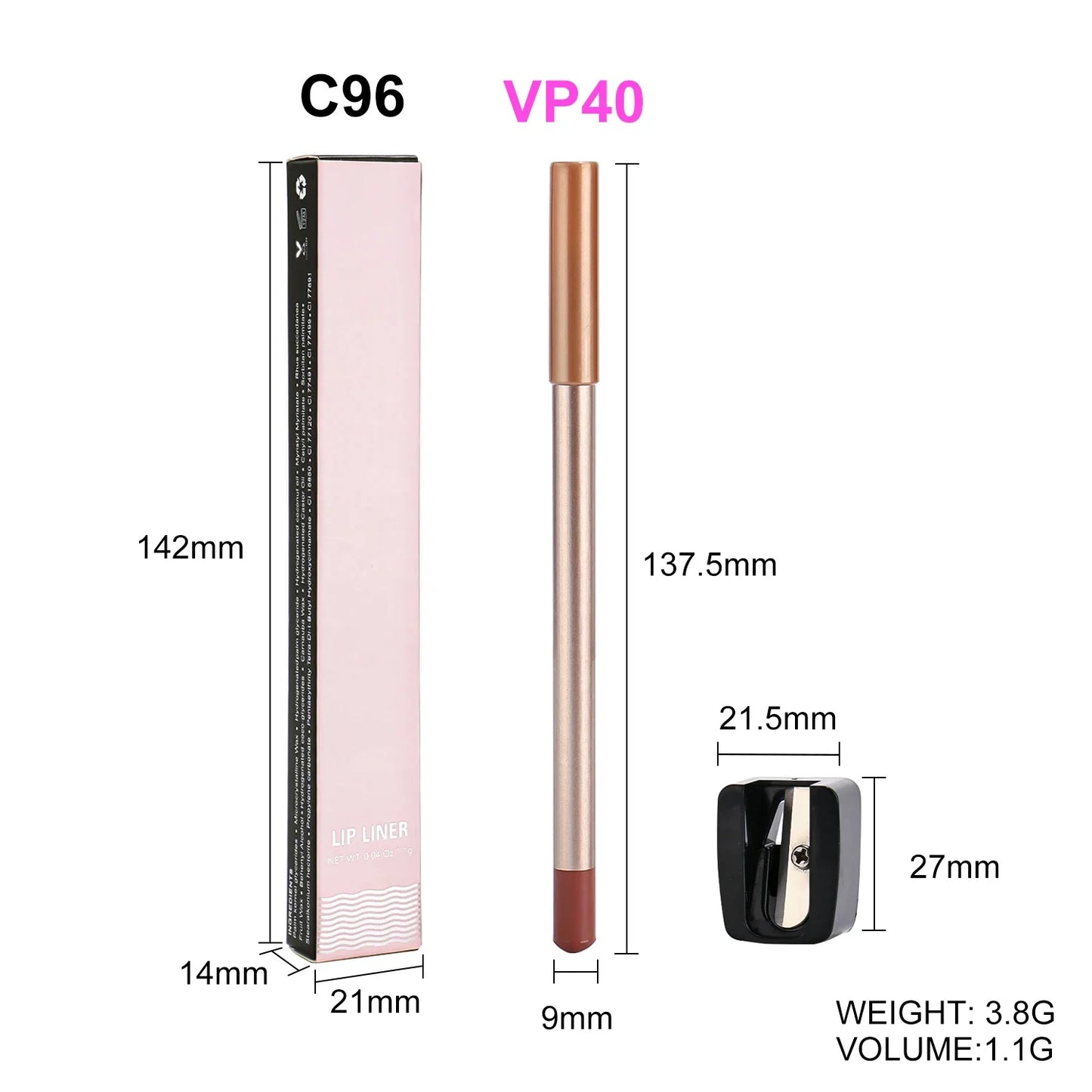 Vegan Lip Liner Pencil – Long-Lasting, Smudge-Proof & Cruelty-Free | Smooth Precision Lip Contour