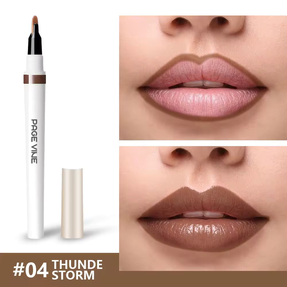2-in-1 Long Lasting Smudge-Proof Creamy Retractable Lip Liner & Lip Gloss | Waterproof | Vegan & Organic