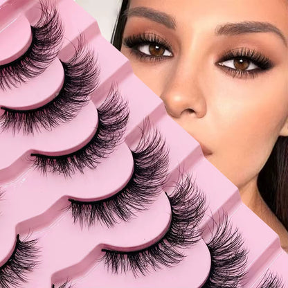 7 Pairs Fluffy 3D Faux Mink Lashes – Vegan, Lightweight & Reusable Lash Strips