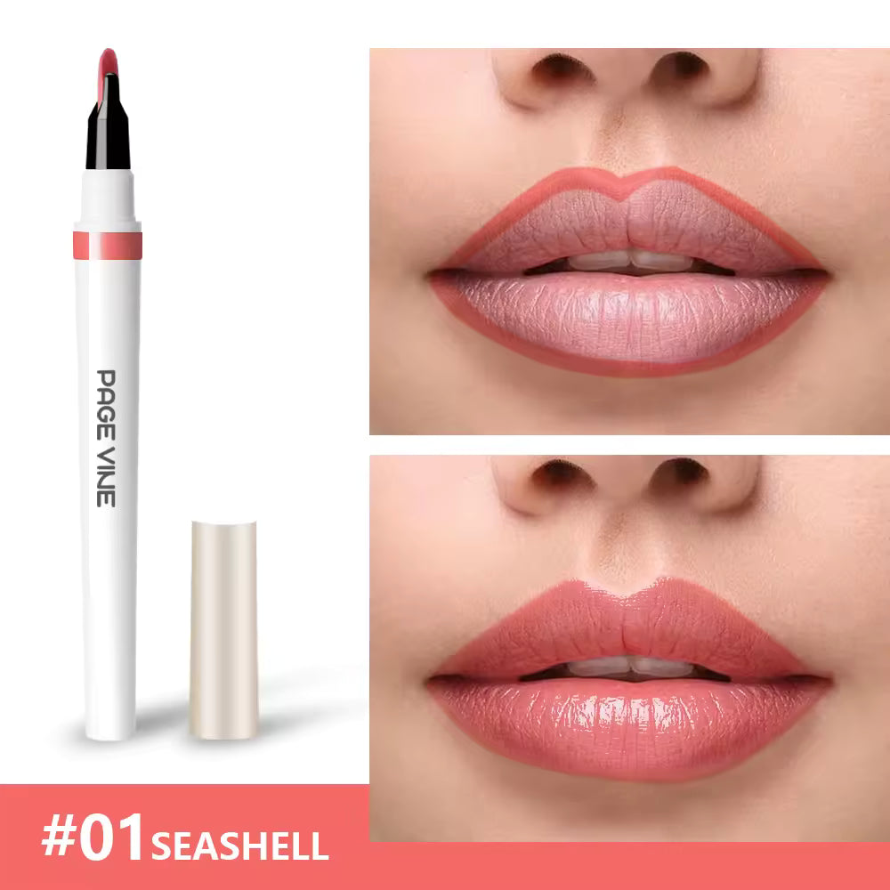 2-in-1 Long Lasting Smudge-Proof Creamy Retractable Lip Liner & Lip Gloss | Waterproof | Vegan & Organic