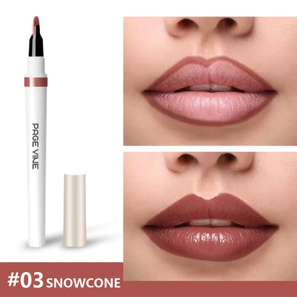 2-in-1 Long Lasting Smudge-Proof Creamy Retractable Lip Liner & Lip Gloss | Waterproof | Vegan & Organic