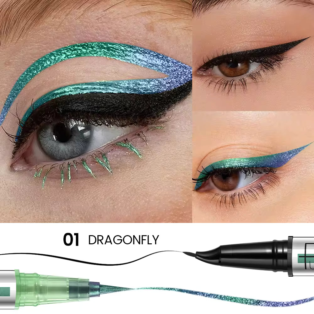 Waterproof 2-in-1 Chameleon Eyeliner Pen – Smooth, Long-Lasting & Non-Fading Black Eyeliner