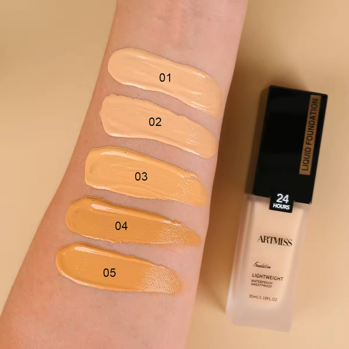 Full Coverage Matte Liquid Foundation – Waterproof, Long-Lasting Natural Finish Face Makeup