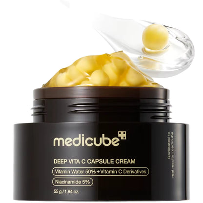 Medicube Bosman Deep Vitamin C Golden Capsule Face Cream – Liposome Brightening Moisturizer for Wrinkles, Dark Spots & Radiant Skin (50ml)